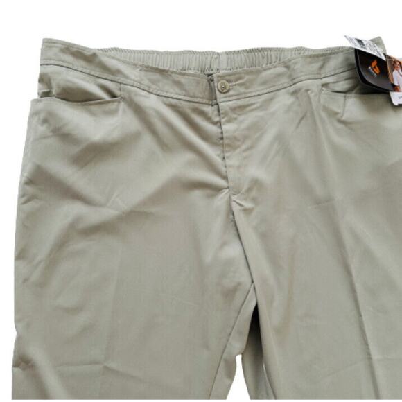 Verite by Barco Pants Womans Tan Celadon Flat Front Arcflex Plus Size 4X NEW - Picture 3 of 12